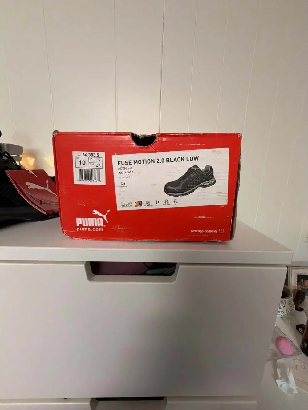 Puma Fuse Motion 2.0 Black Low Safety Shoe Size US 10